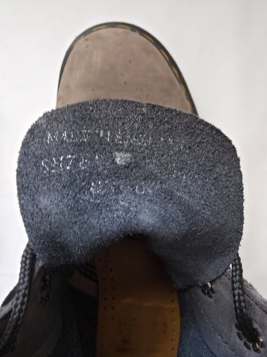 Vintage Dr. Martens 6-Eye Gray Leather Lace-Up Boots Made In England UK6/7M/8W main image 5